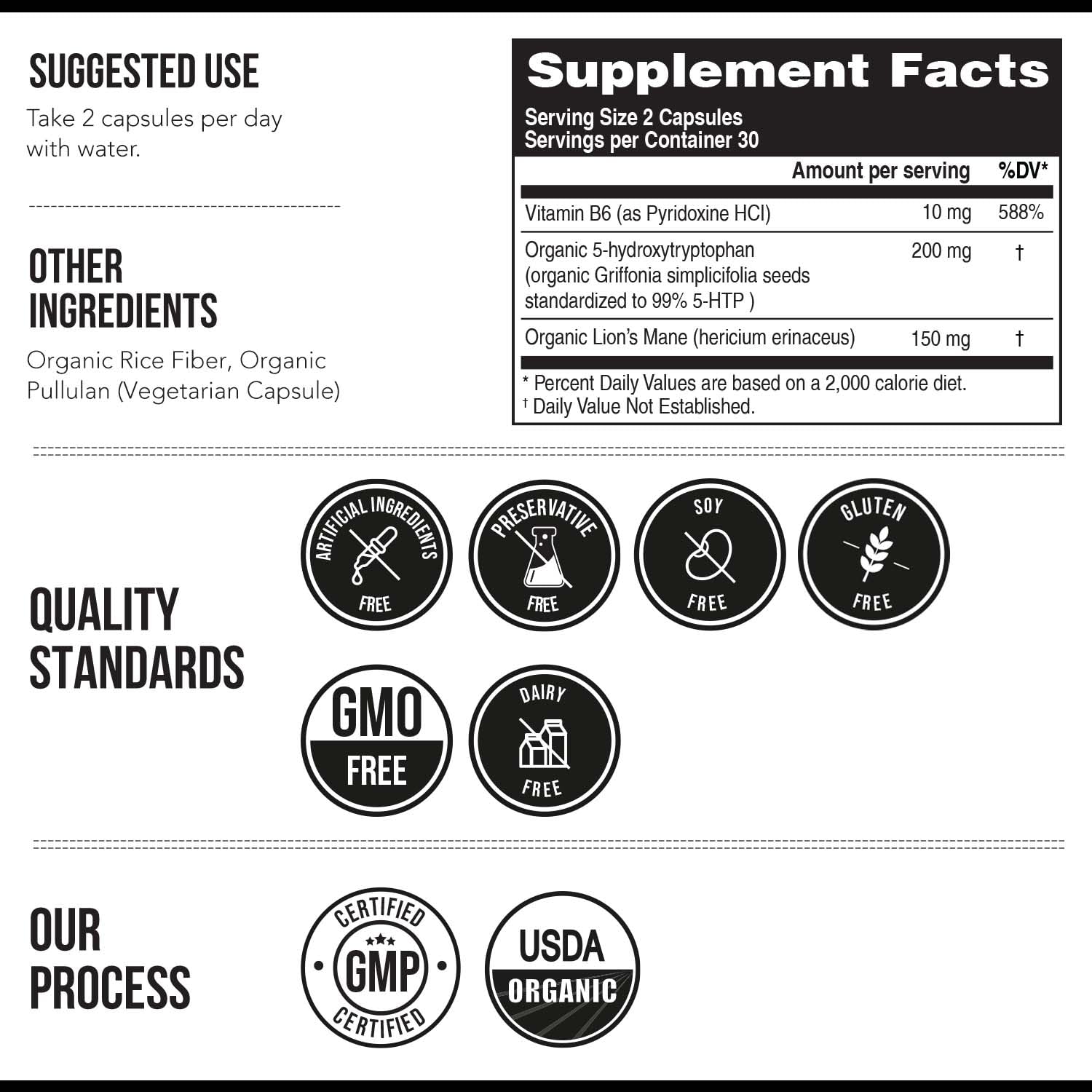 Triquetra Health Plant 5-HTP 200mg capsules opened bottle