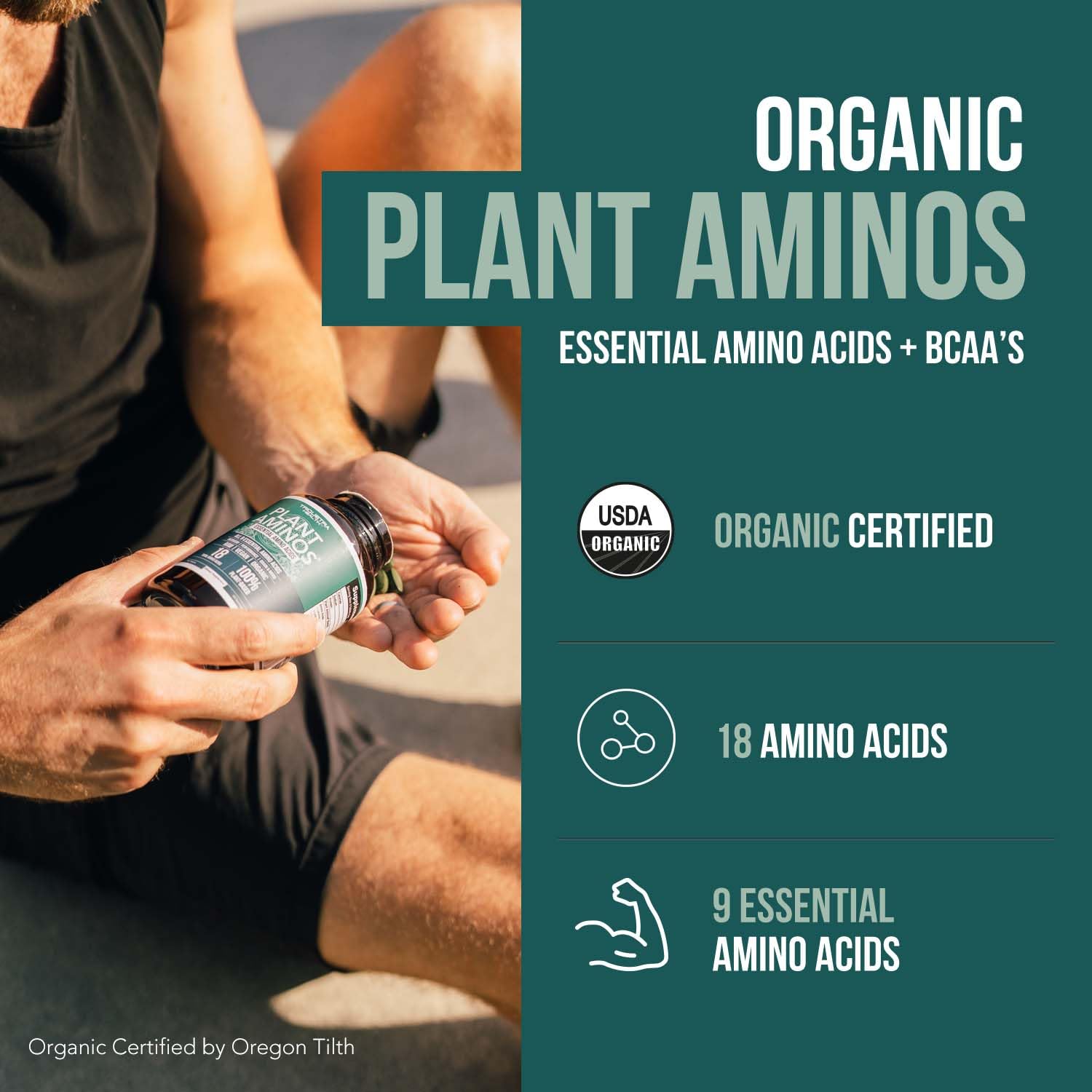 Triquetra Health Plant Aminos 240g back view showing ingredients