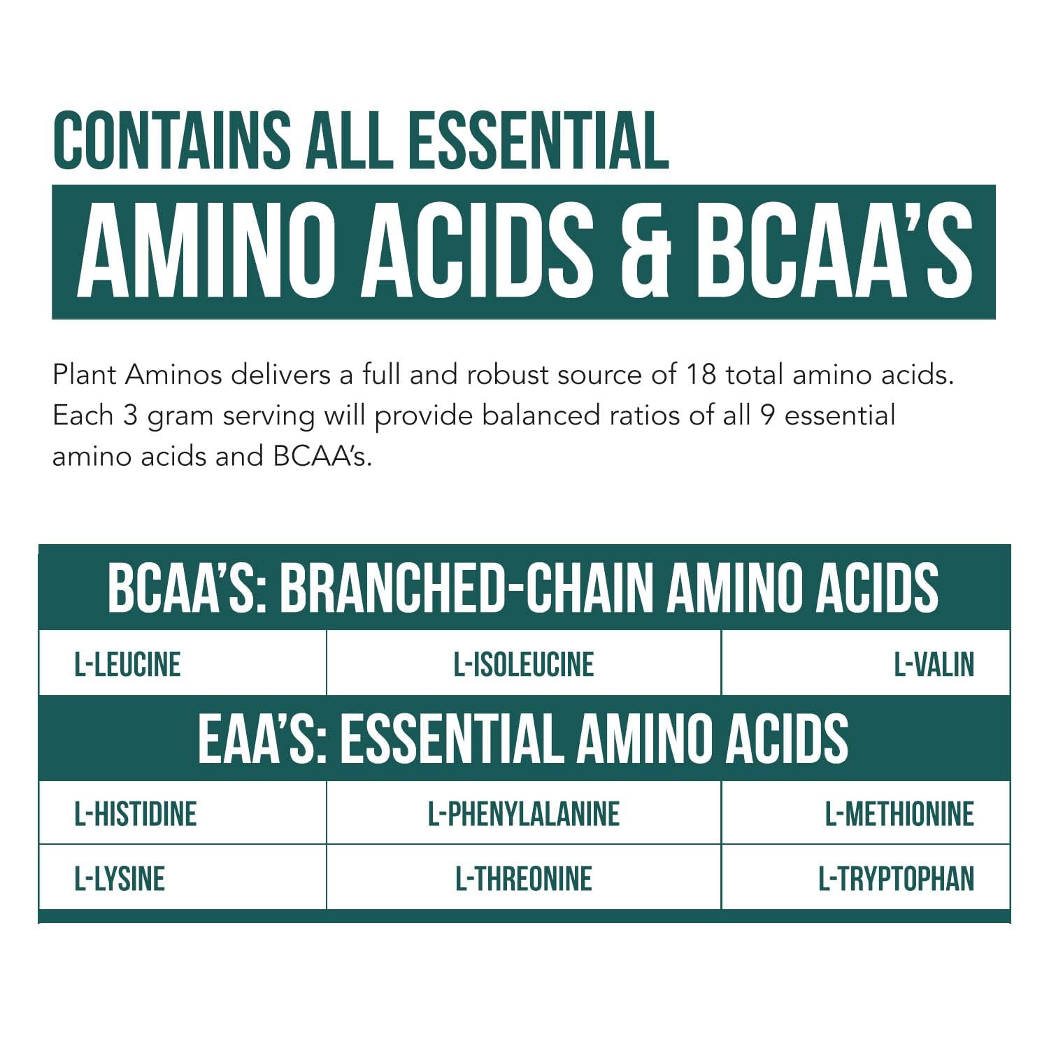 Triquetra Health Plant Aminos 240g open container with powder