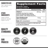 Triquetra Health Plant-C Organic Vitamin C 250mg Capsules nutritional information