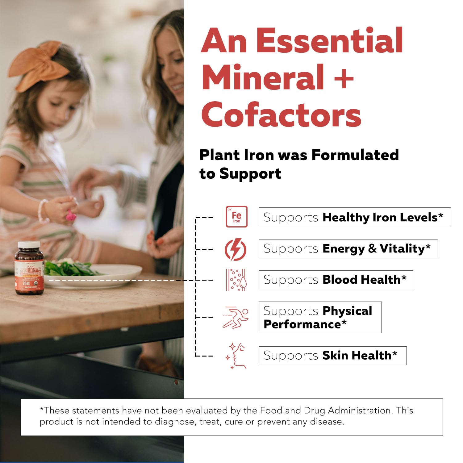 Triquetra Health Plant Iron supplement opened to show capsules