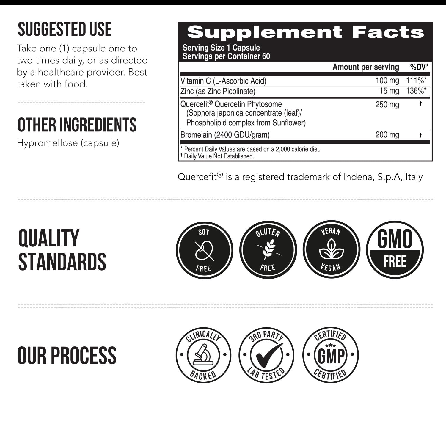 Triquetra Health Quercetin Complete 250mg capsule side view