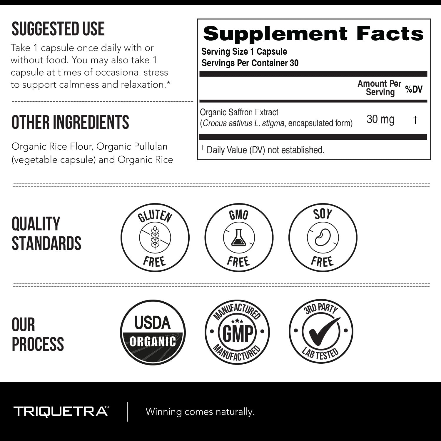 Triquetra Health Saffron Capsules close-up of the capsules