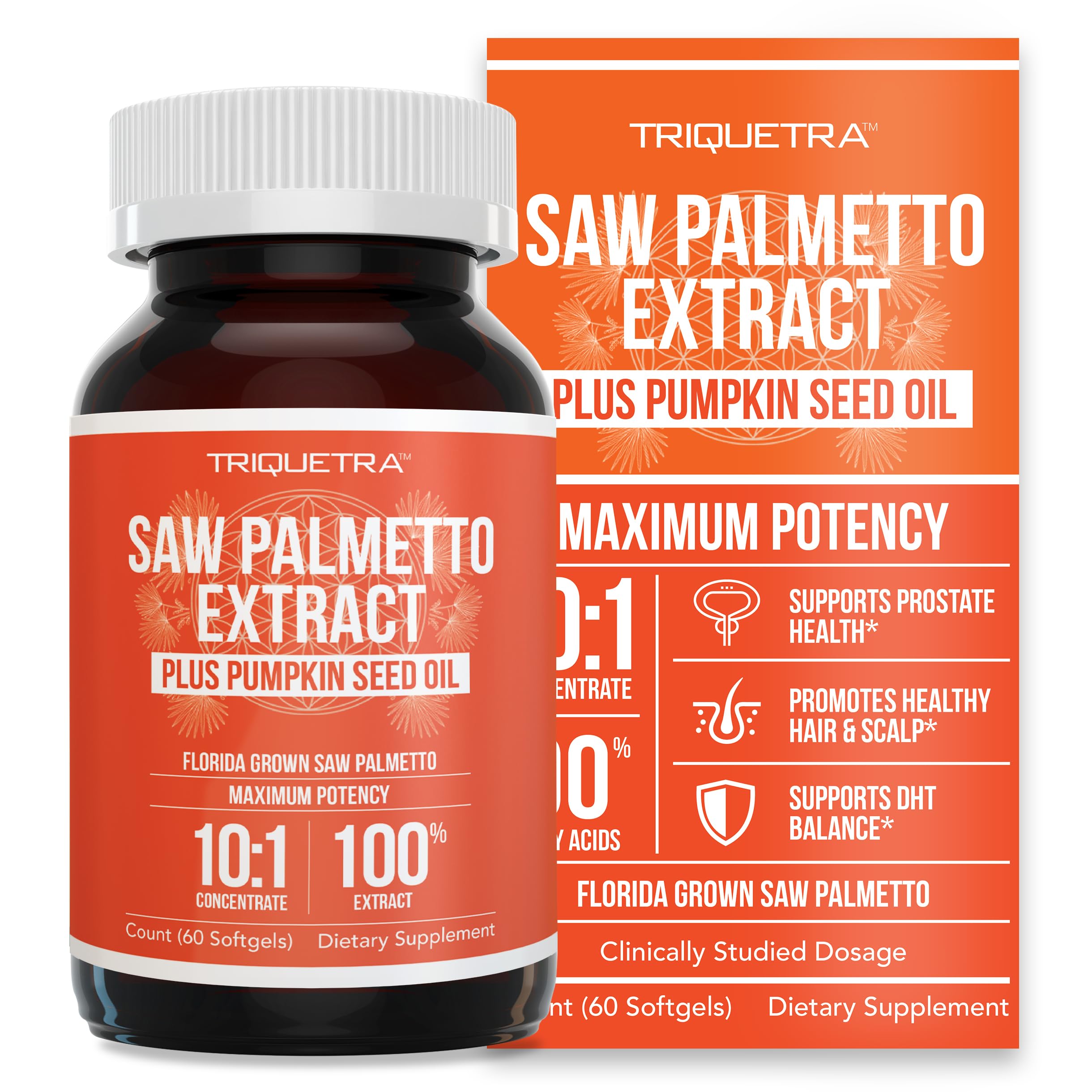 Triquetra Health Saw Palmetto Extract 100% Oil 320mg front view