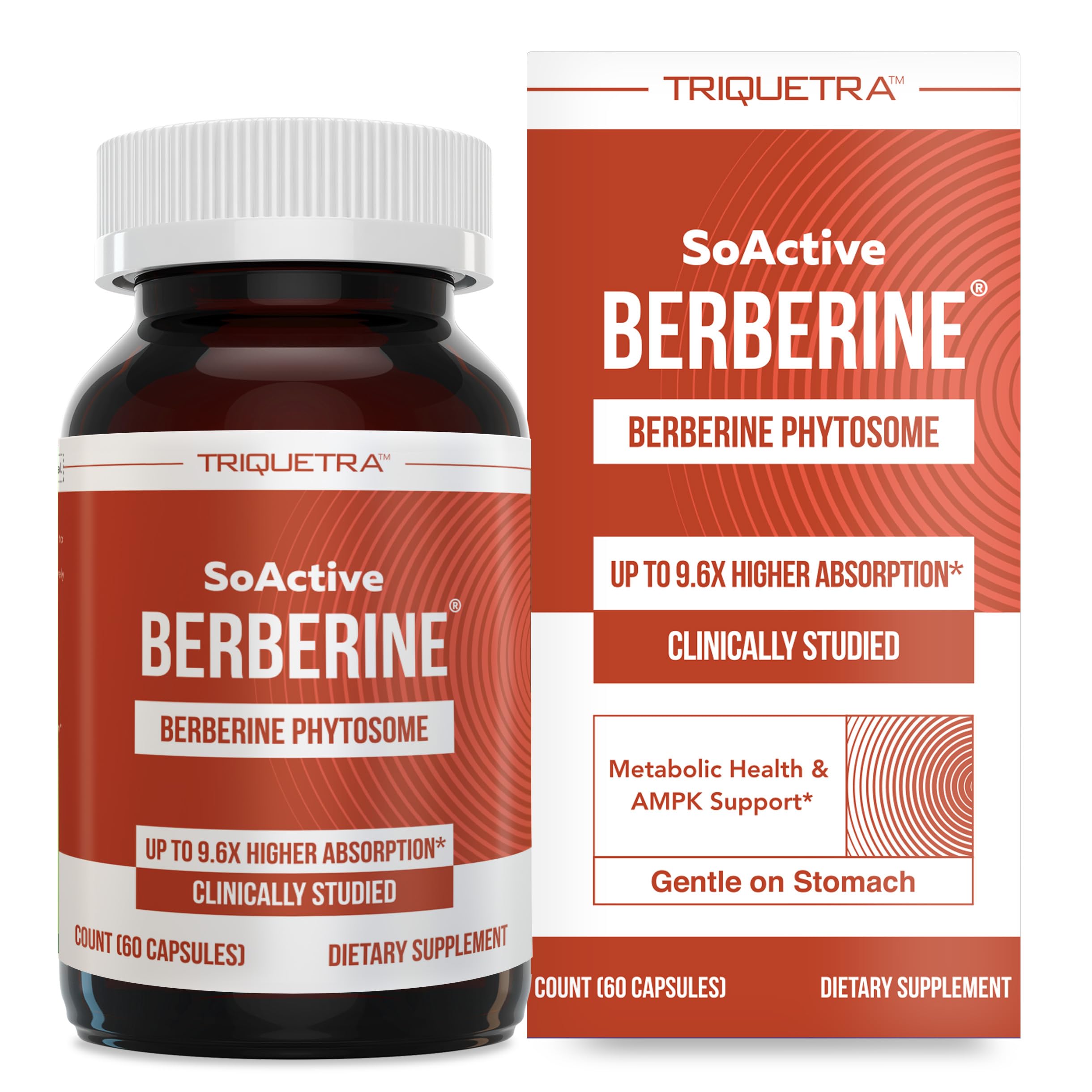 Triquetra Health SoActive Berberine Phytosome 550mg capsules front view