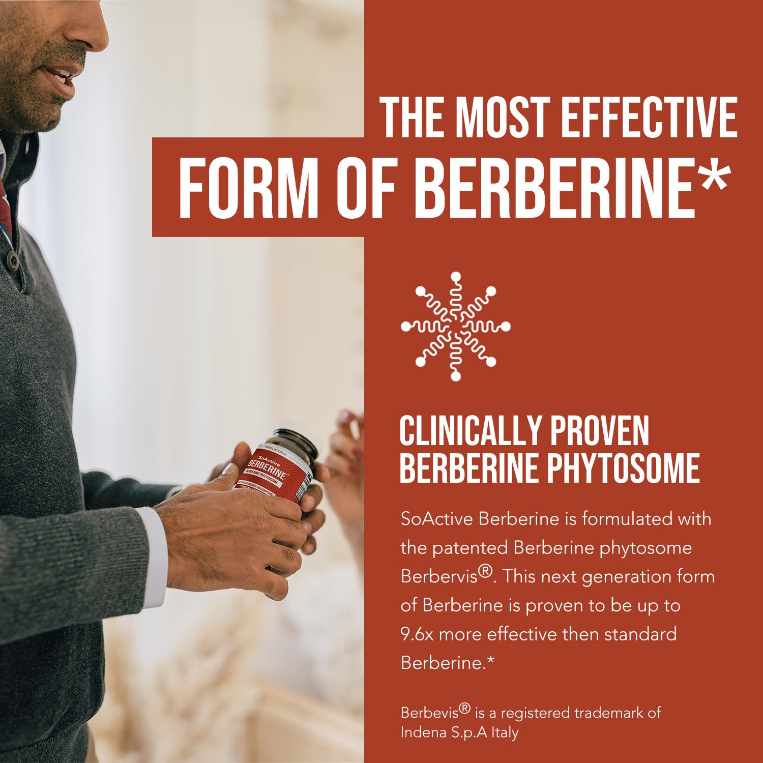 Triquetra Health SoActive Berberine Phytosome 550mg capsules side view