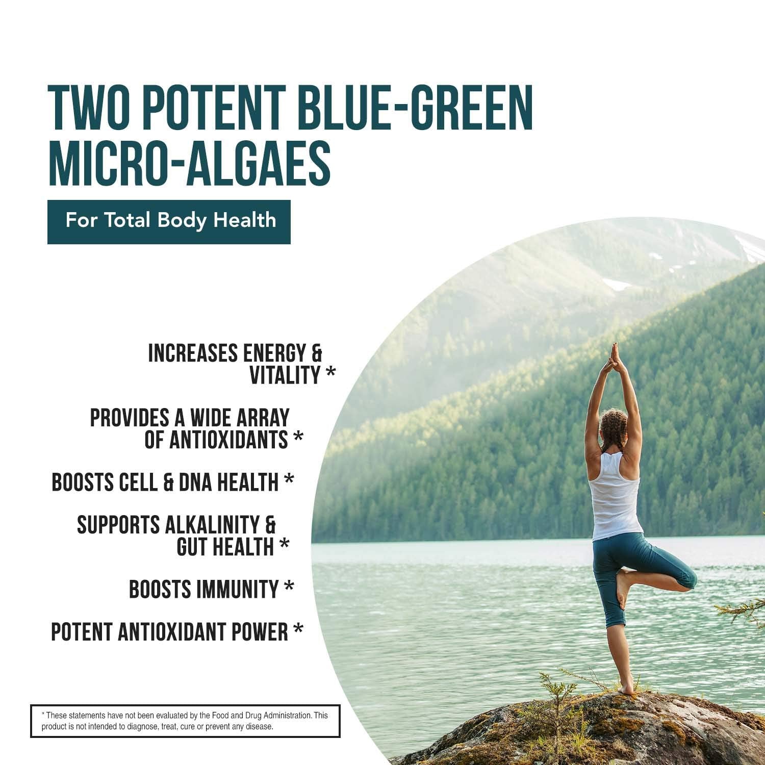 Triquetra Health Spirulina & Chlorella Blend scoop with powder