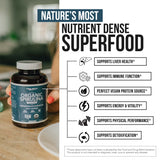 Triquetra Health Spirulina Tablets with a measuring spoon for dosage