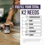 Triquetra Health Total K2 Vitamin K2 MK7 & MK4 bottle on a table