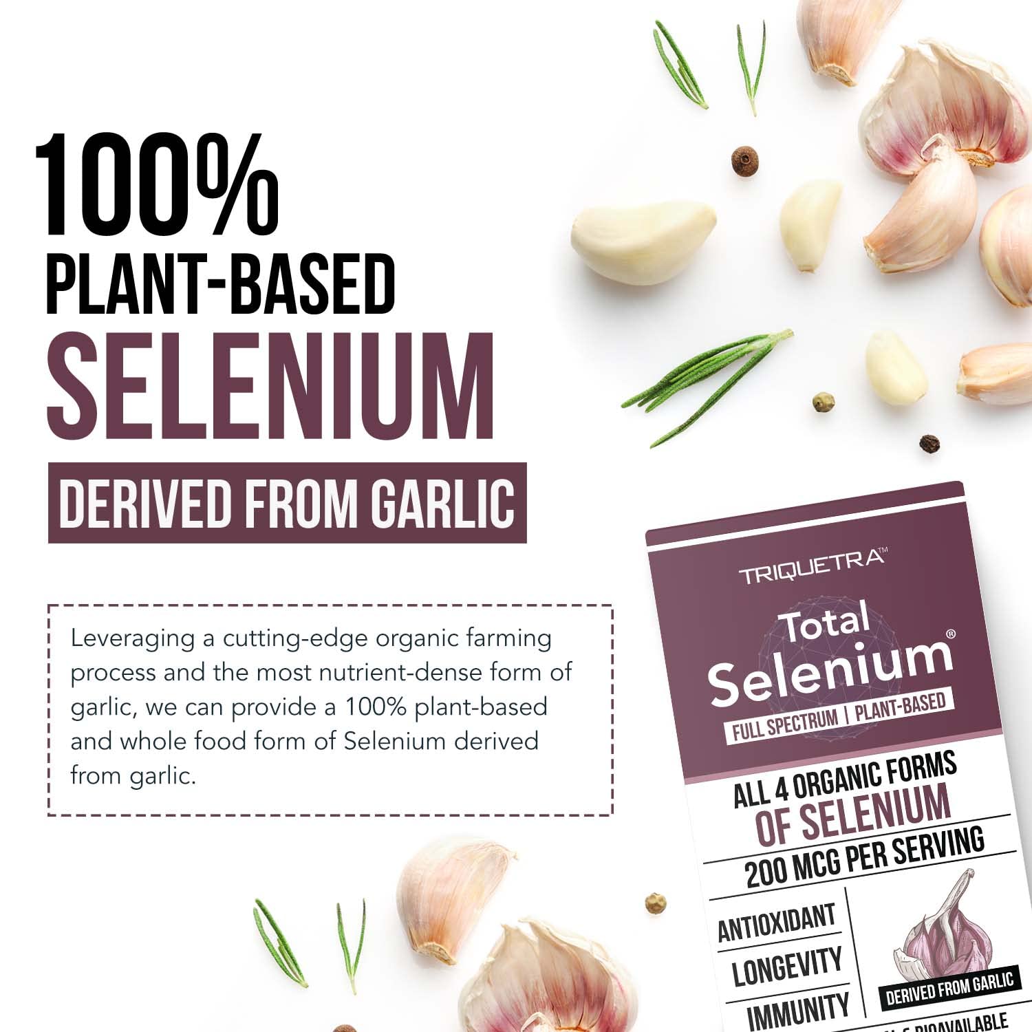 Triquetra Health Total Selenium 200mcg capsules bottle with label