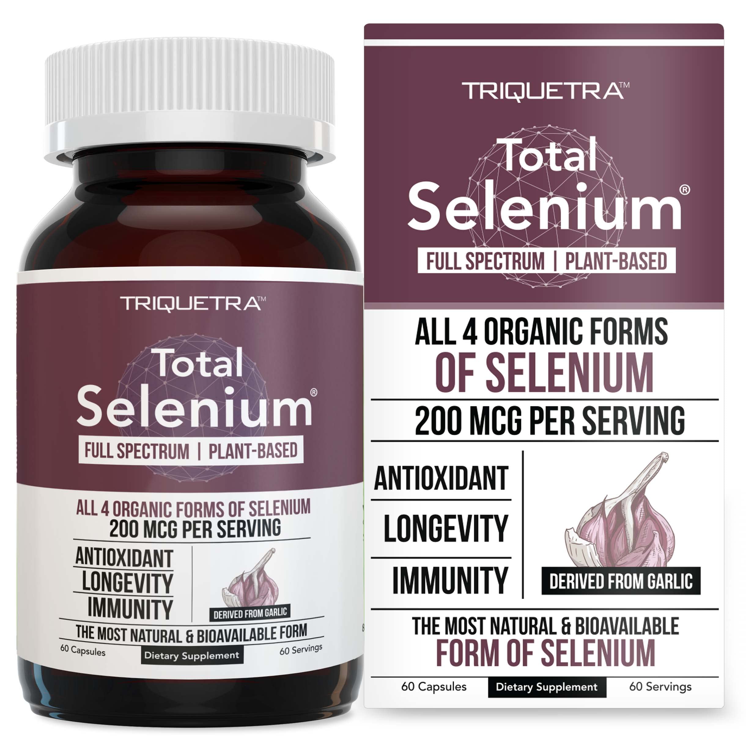 Triquetra Health Total Selenium 200mcg capsules front view