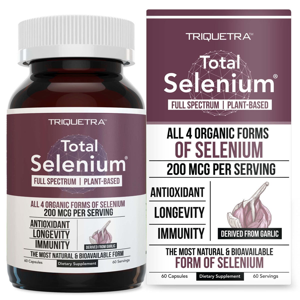 Triquetra Health Total Selenium 200mcg capsules front view