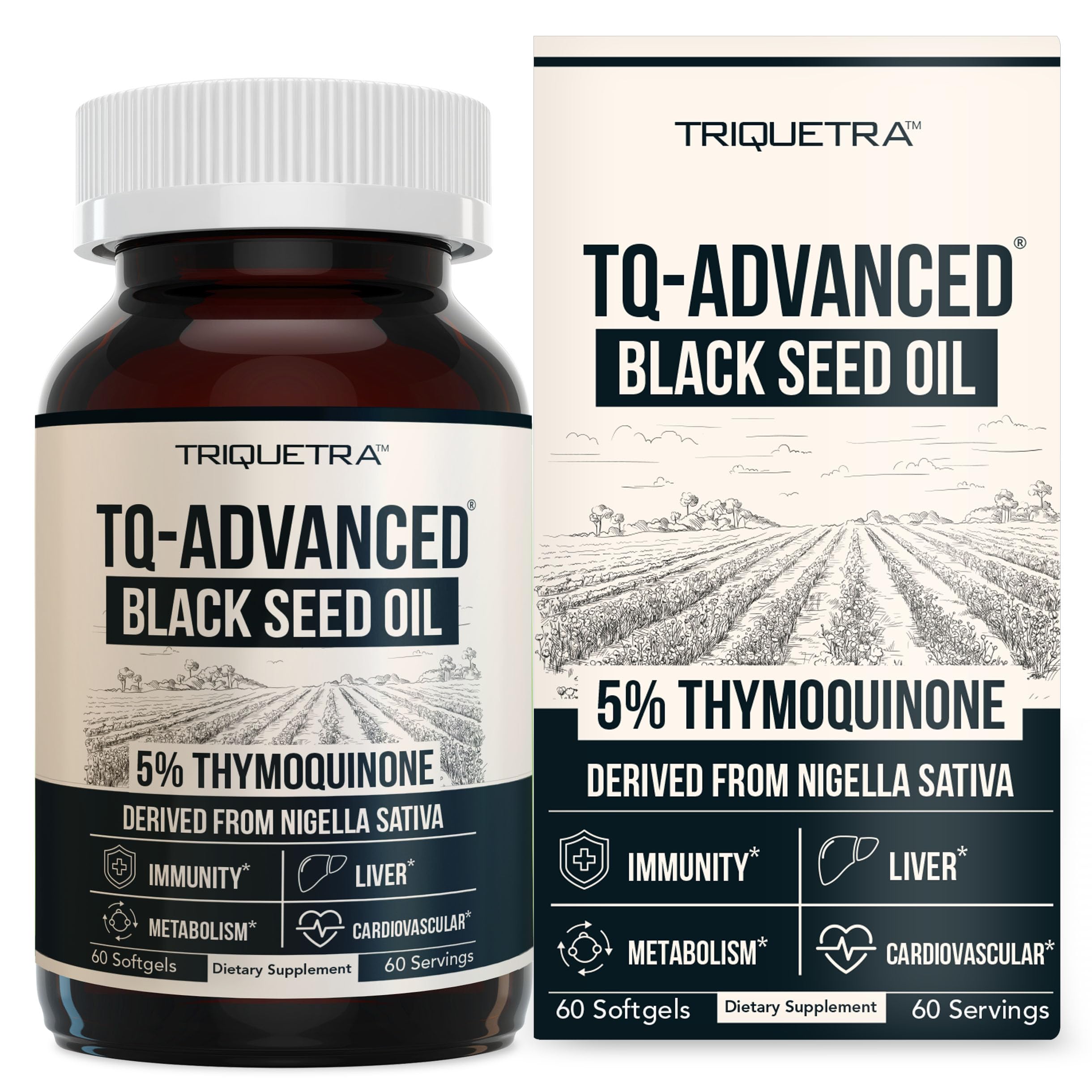 Triquetra Health TQ-Advanced Black Seed Oil Softgels front view