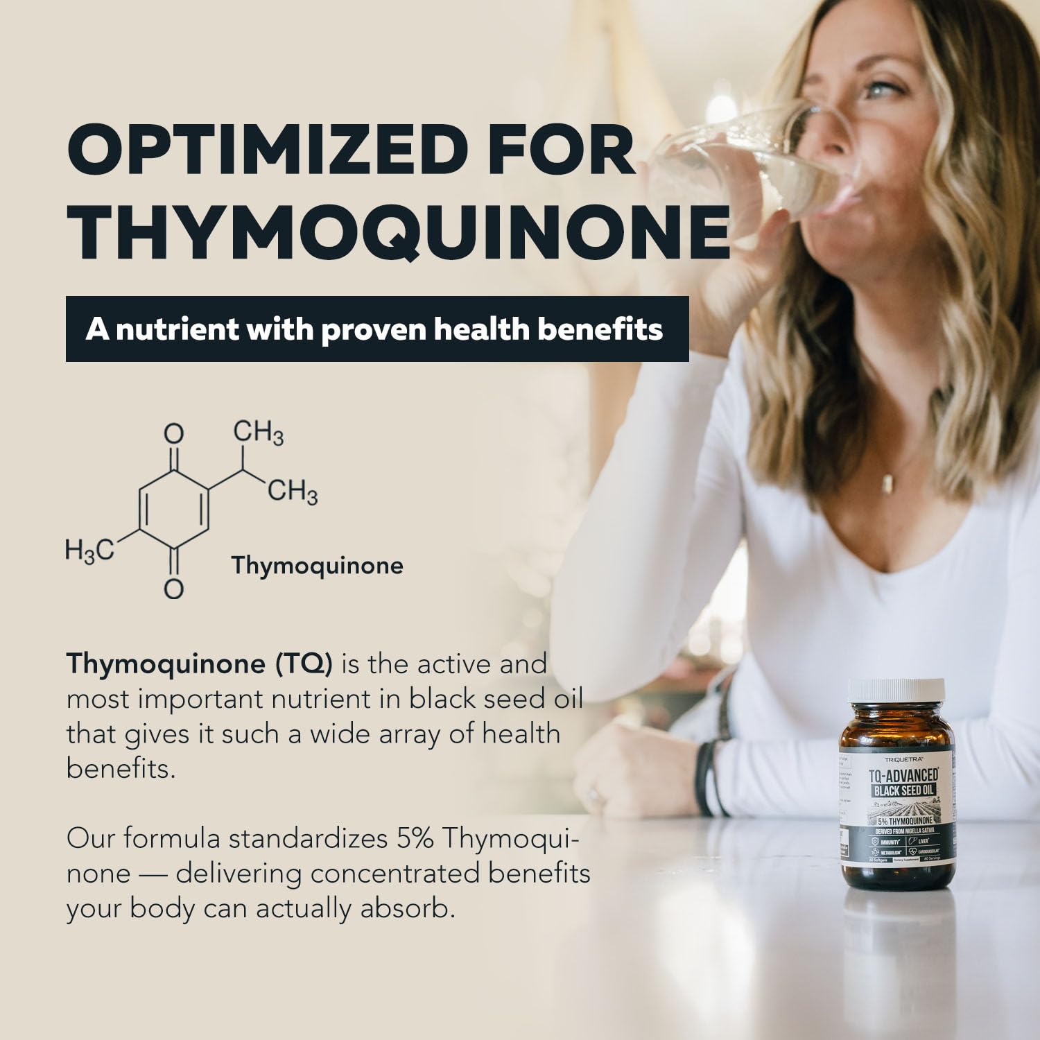Triquetra Health TQ-Advanced Black Seed Oil Softgels with ingredients