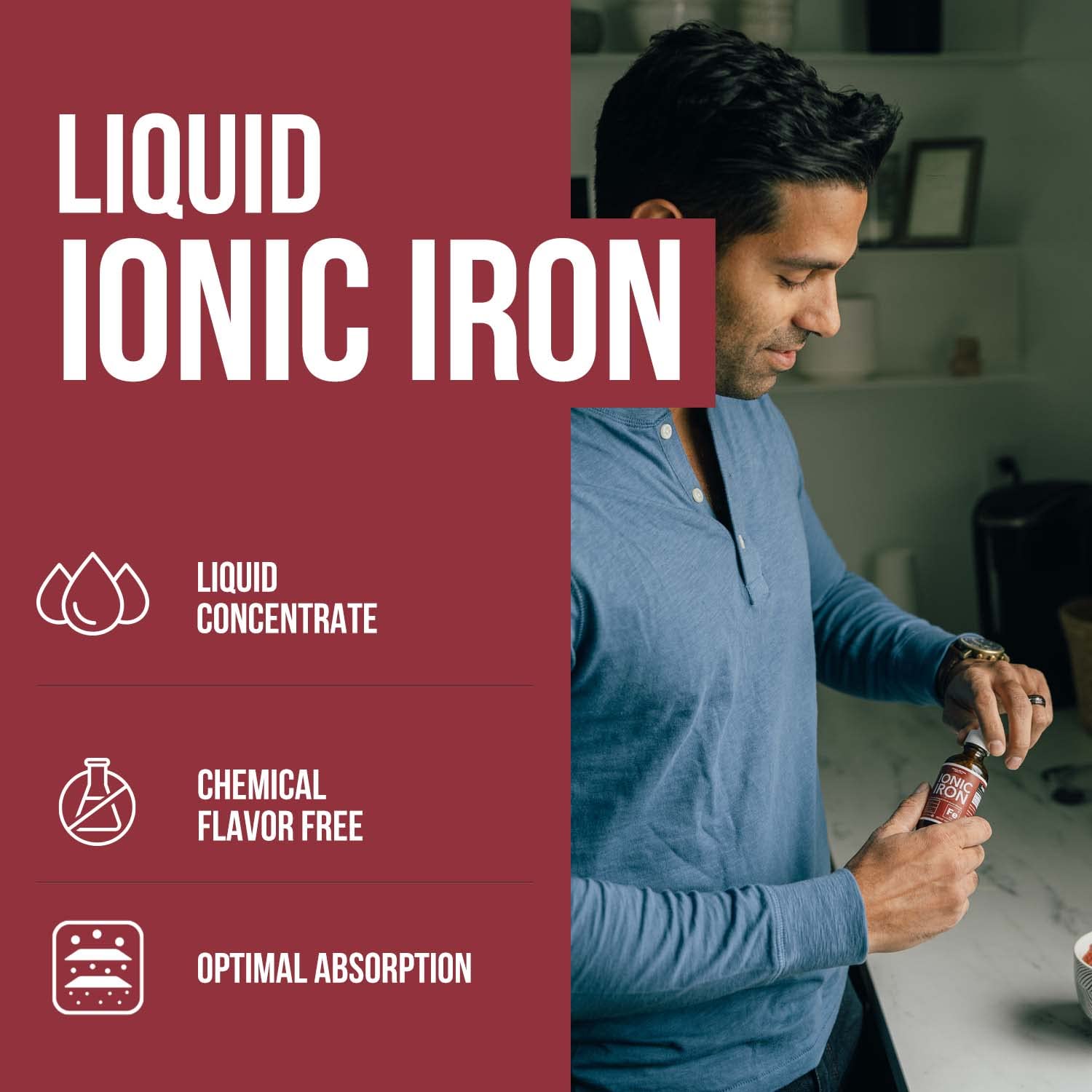 Triquetra Health Vegan Liquid Iron bottle side view