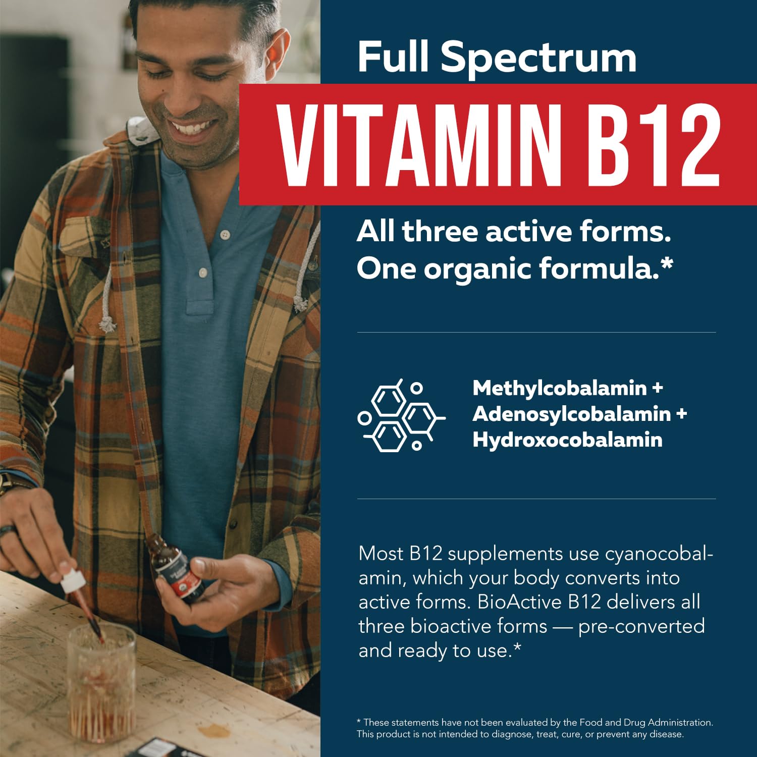 Triquetra Health Vitamin B12 sublingual liquid bottle side view