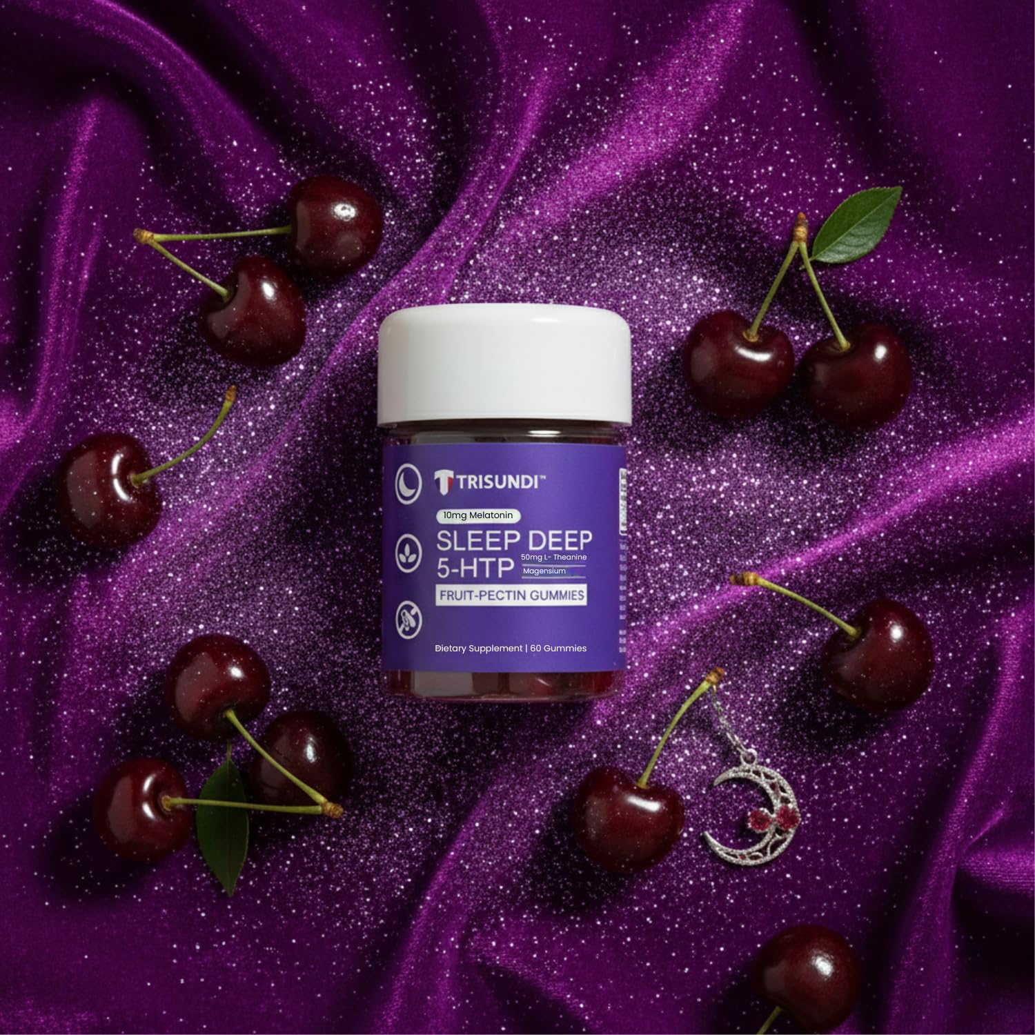 Trisundi Sleep Gummies ingredients list on packaging