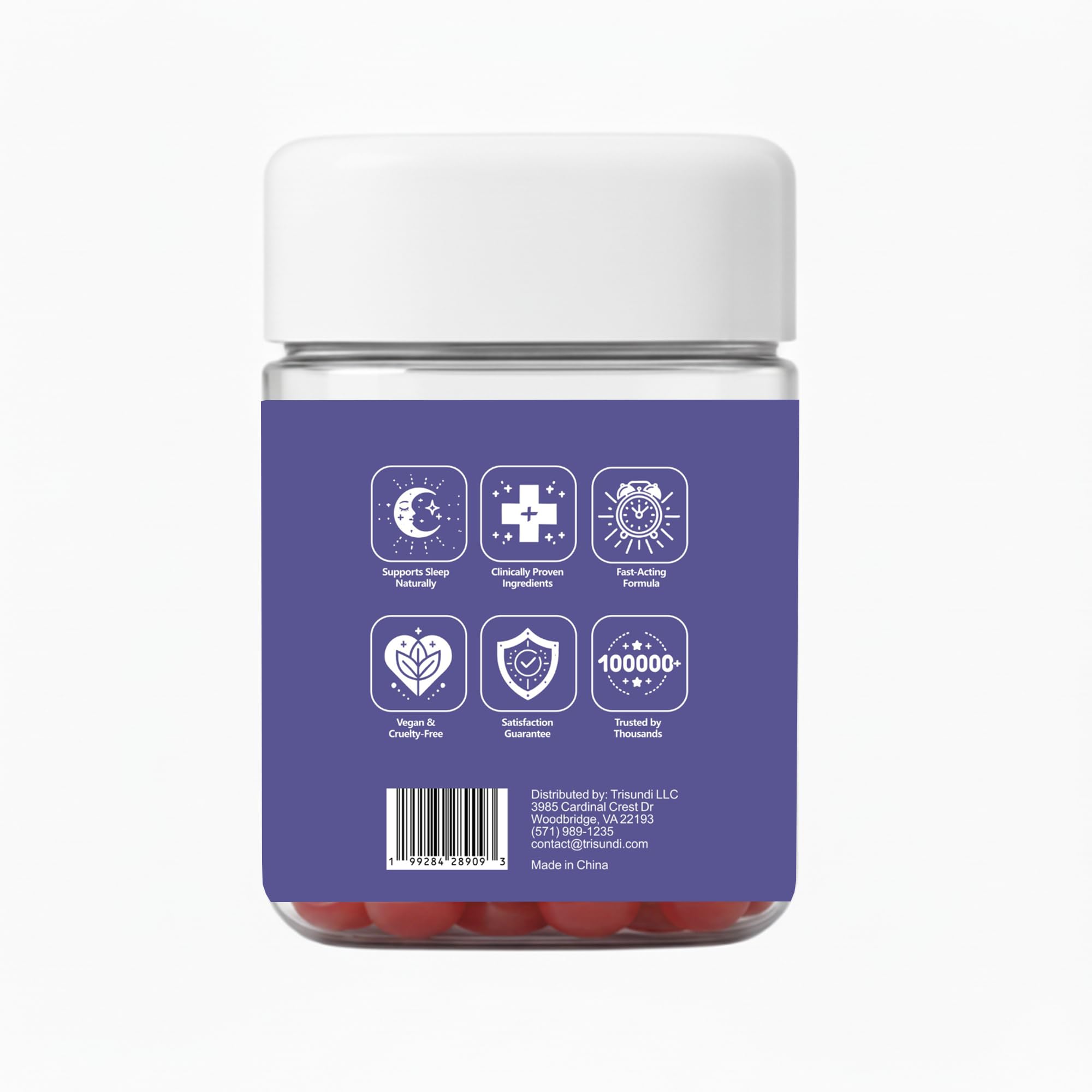 Trisundi Sleep Gummies nutritional information