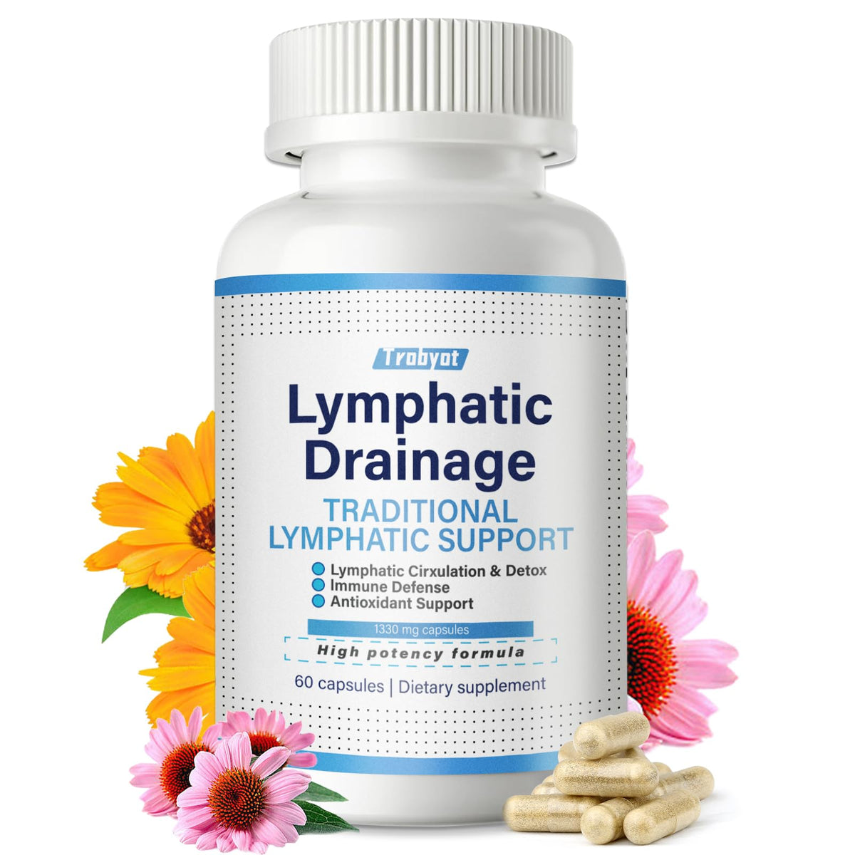 Trobyot Lymphatic Drainage Support Capsules front view
