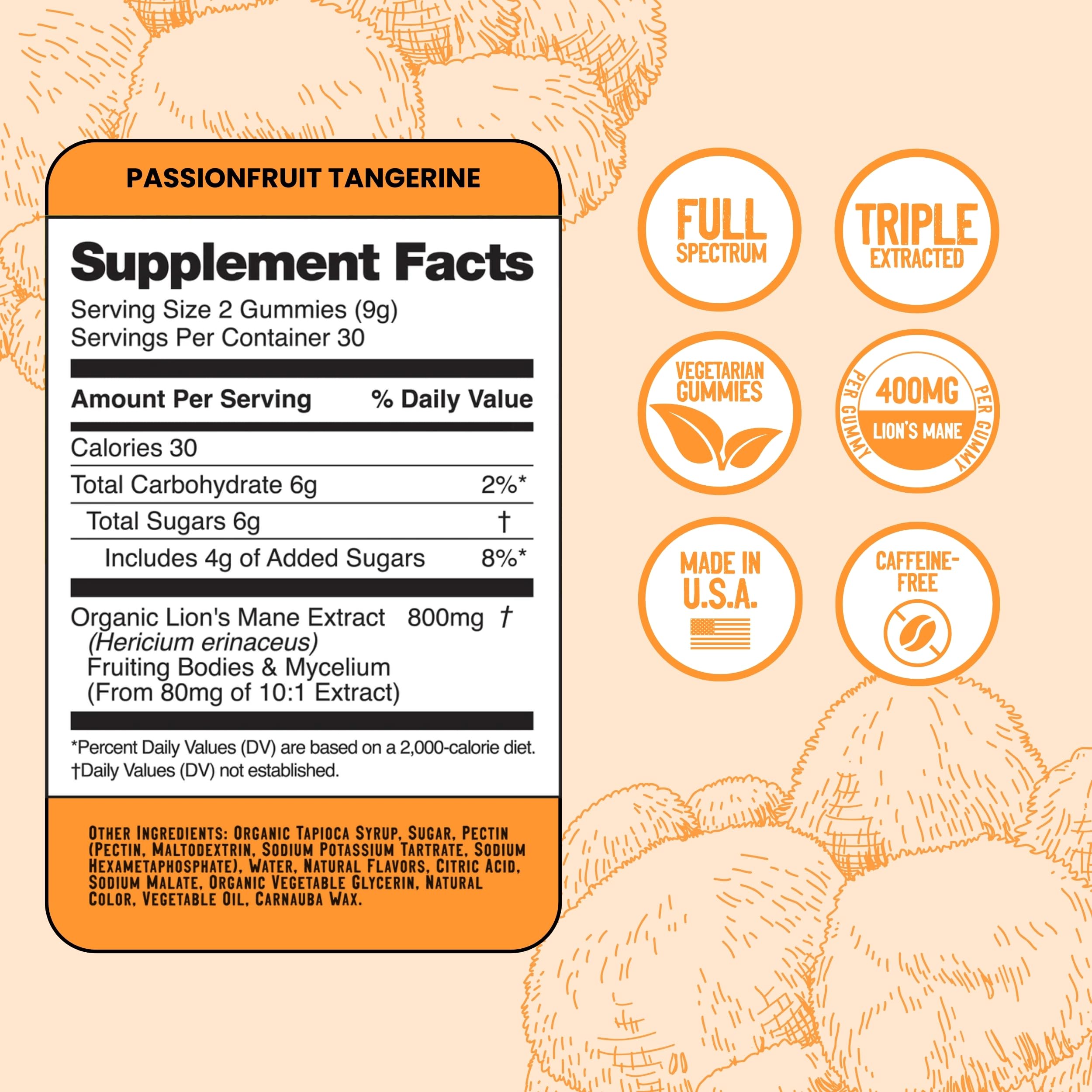Troomy Nootropics Focus Mushroom Gummies ingredients list