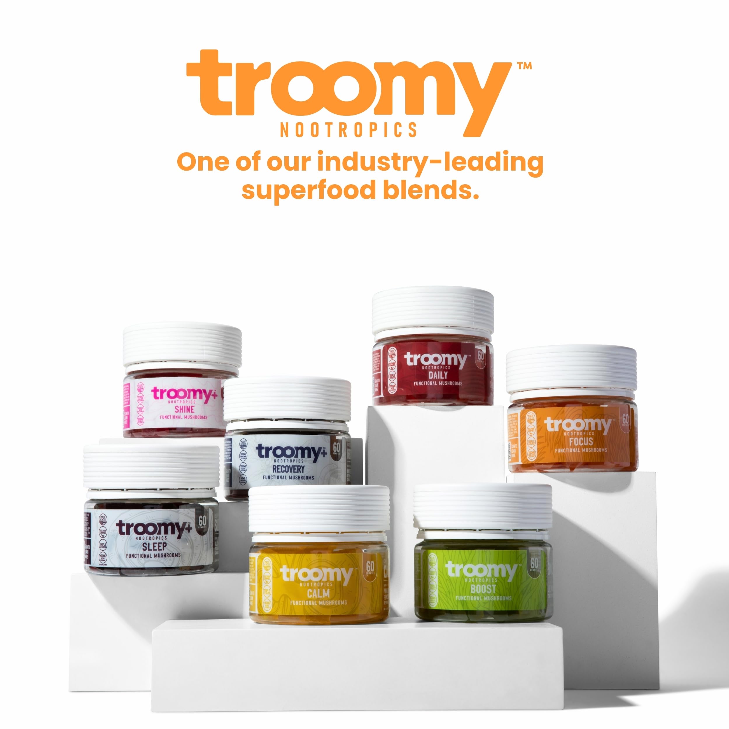 Troomy Nootropics Focus Mushroom Gummies with fresh passionfruit