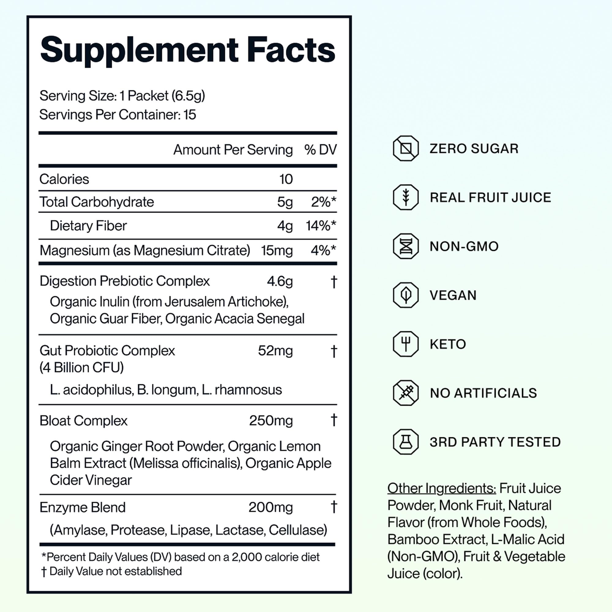 Tropical Mango flavour stick pack of Feel Goods Gut Guardian