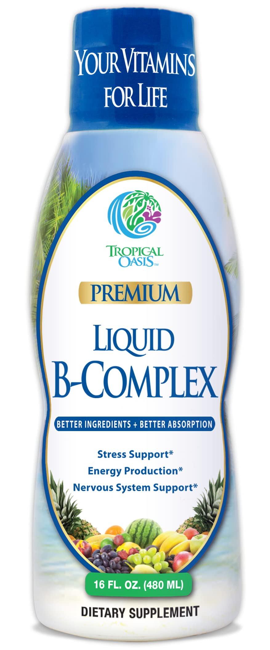 Tropical Oasis B-Complex Liquid Supplement 454g front view