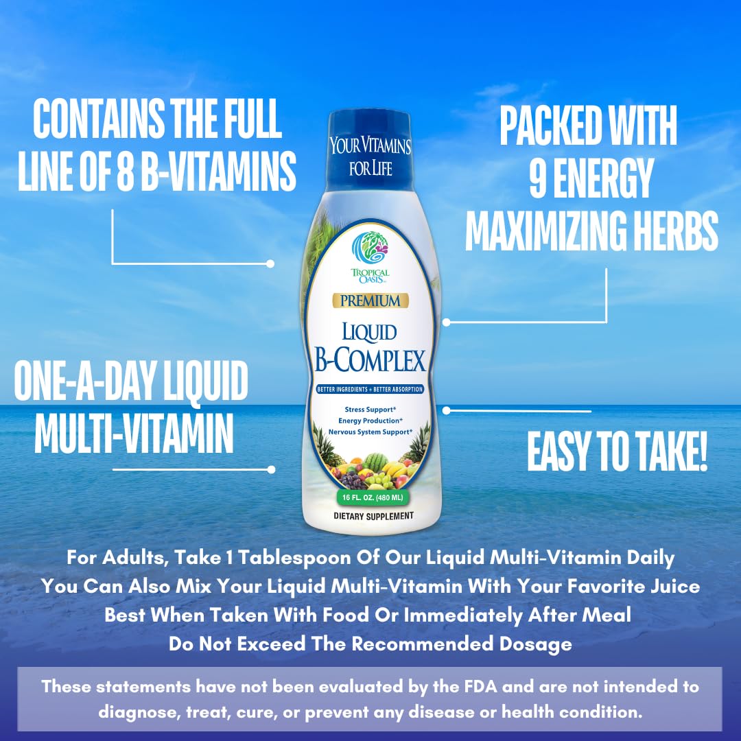 Tropical Oasis B-Complex Liquid Supplement 454g ingredients list
