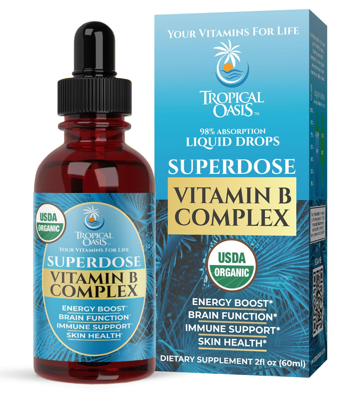 Tropical Oasis B Vitamin Complex Liquid Drops front view