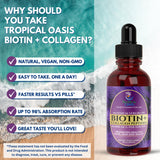 Tropical Oasis Biotin + Collagen Drops 150g packaging