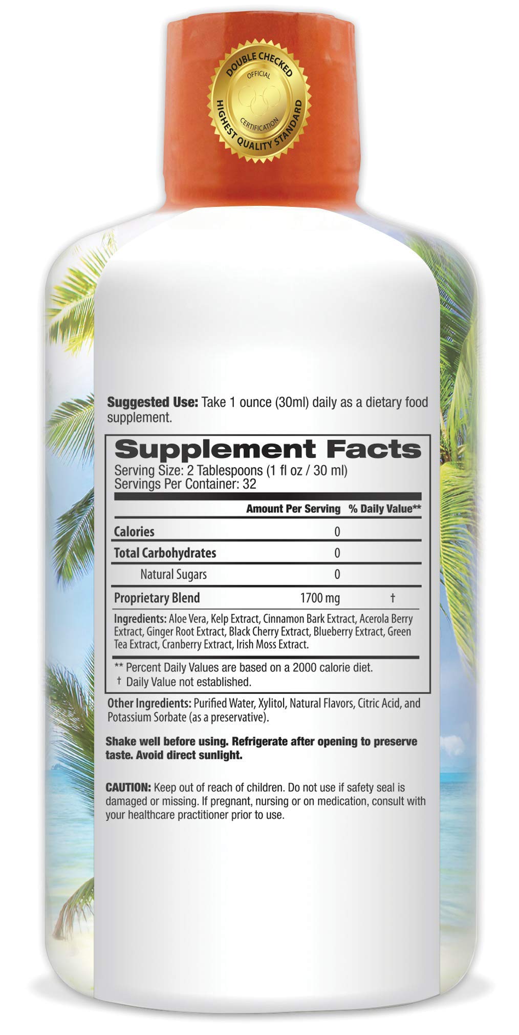 Tropical Oasis Cinnabalance liquid cinnamon supplement ingredients list