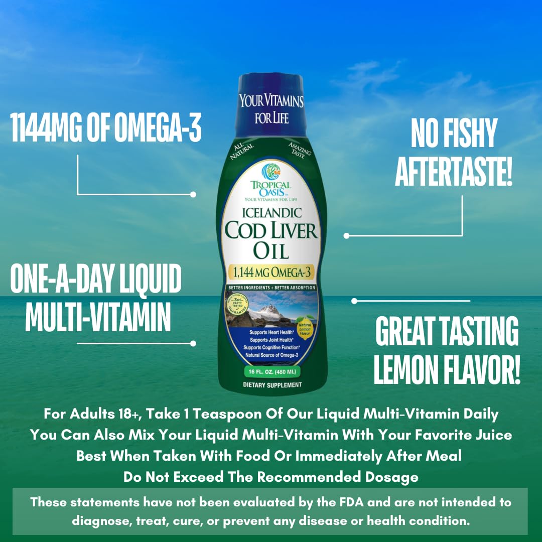 Tropical Oasis Icelandic Cod Liver Oil nutritional information