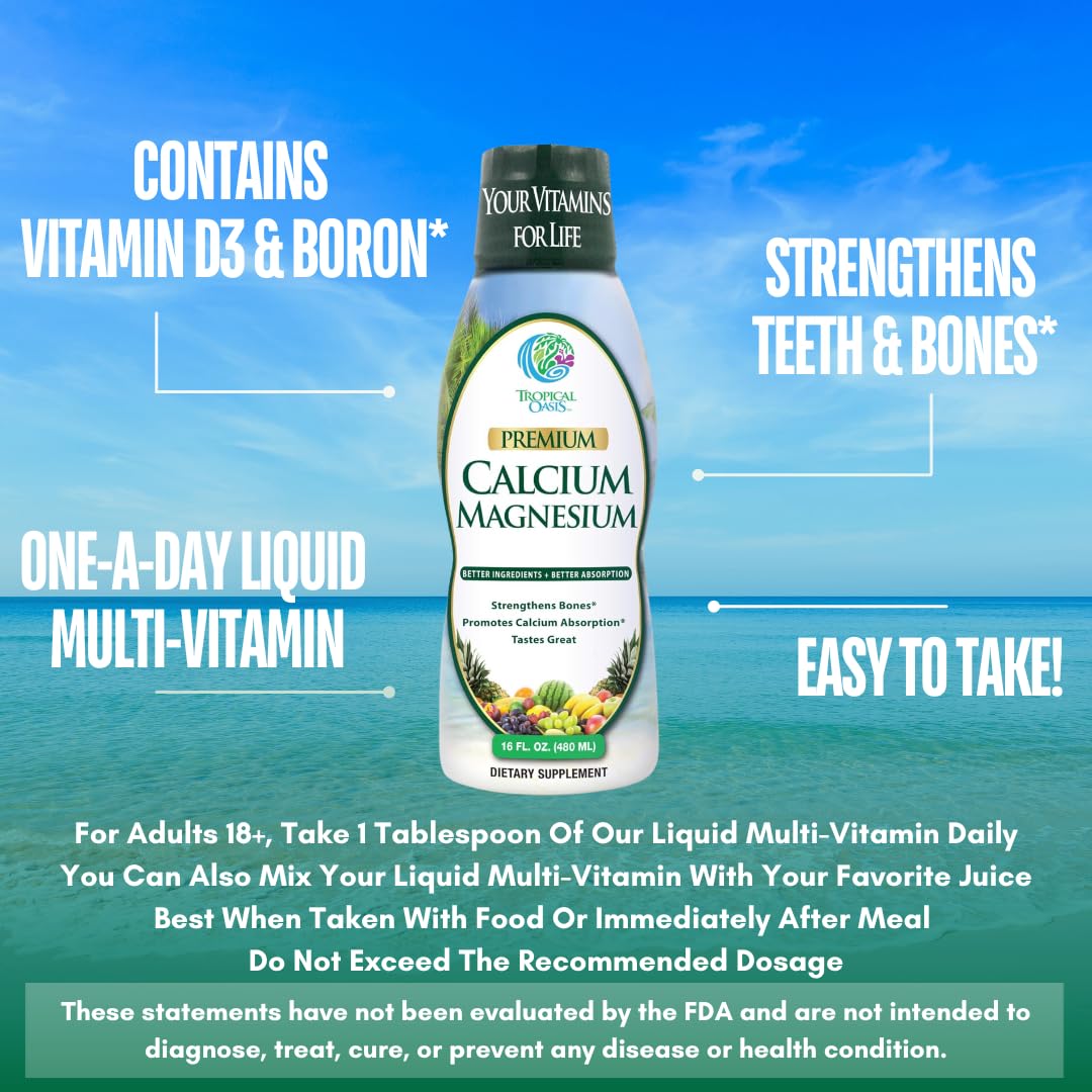 Tropical Oasis Liquid Calcium Magnesium 454g ingredients list