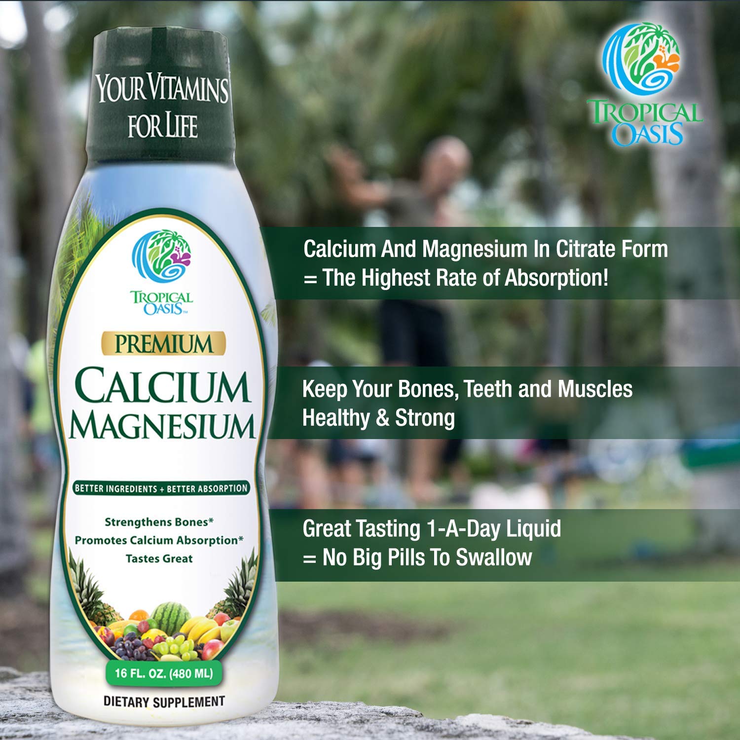 Tropical Oasis Liquid Calcium Magnesium 454g nutritional information