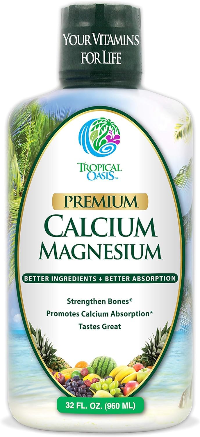Tropical Oasis Liquid Calcium Magnesium 454g orange flavour front view
