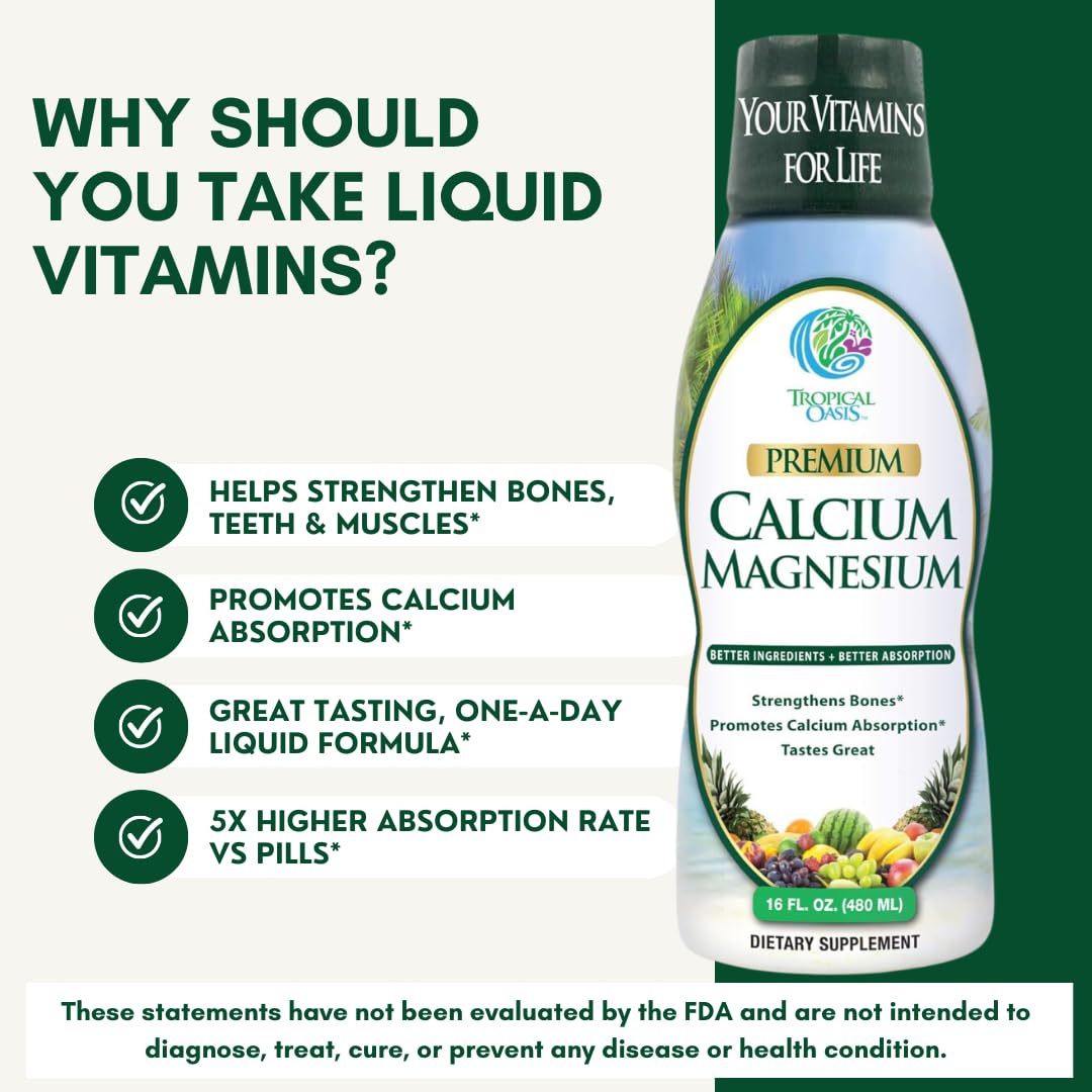 Tropical Oasis Liquid Calcium Magnesium 454g packaging