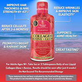 Tropical Oasis Liquid Collagen Glow packaging with ingredients