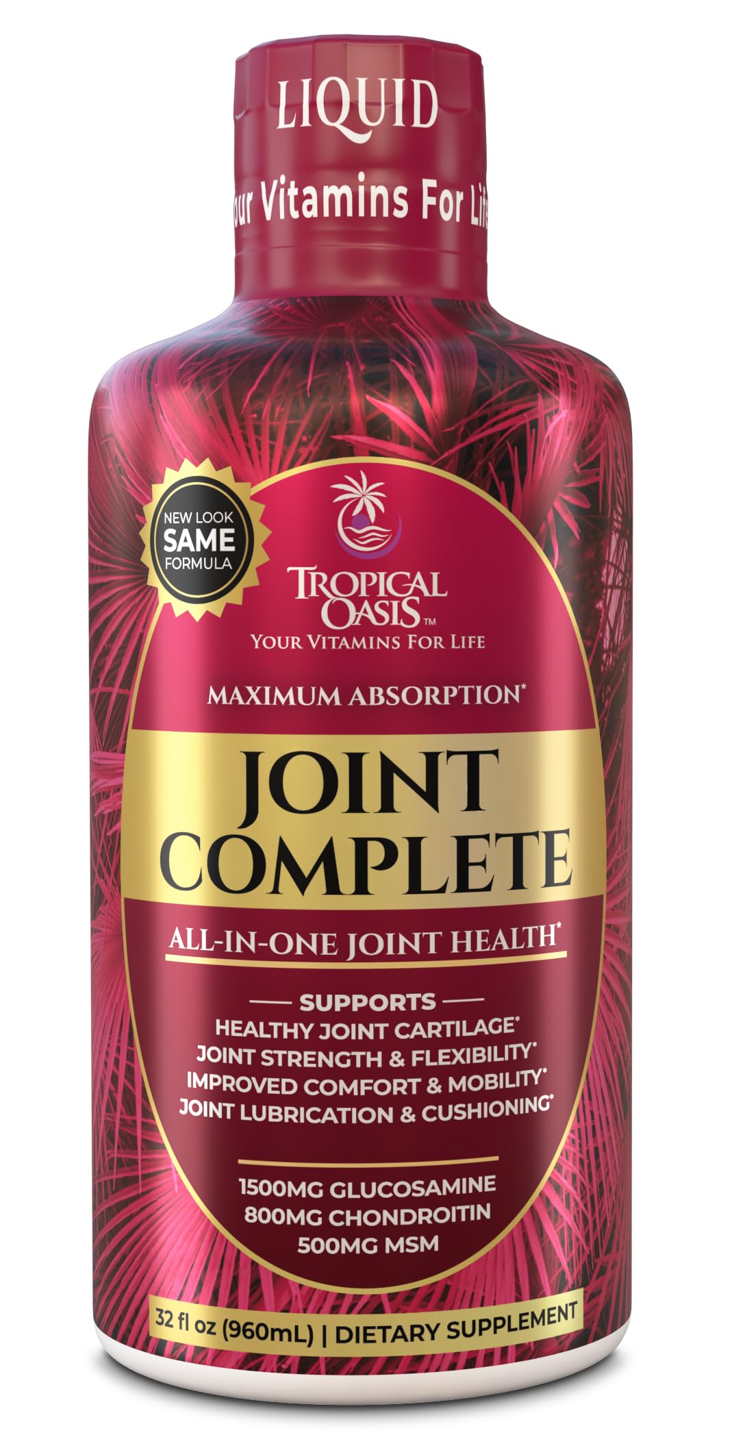 Tropical Oasis Liquid Joint Complete Formula front view with label