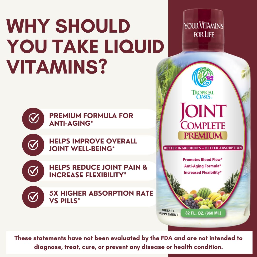 Tropical Oasis Liquid Joint Complete Formula lifestyle scene on kitchen counter