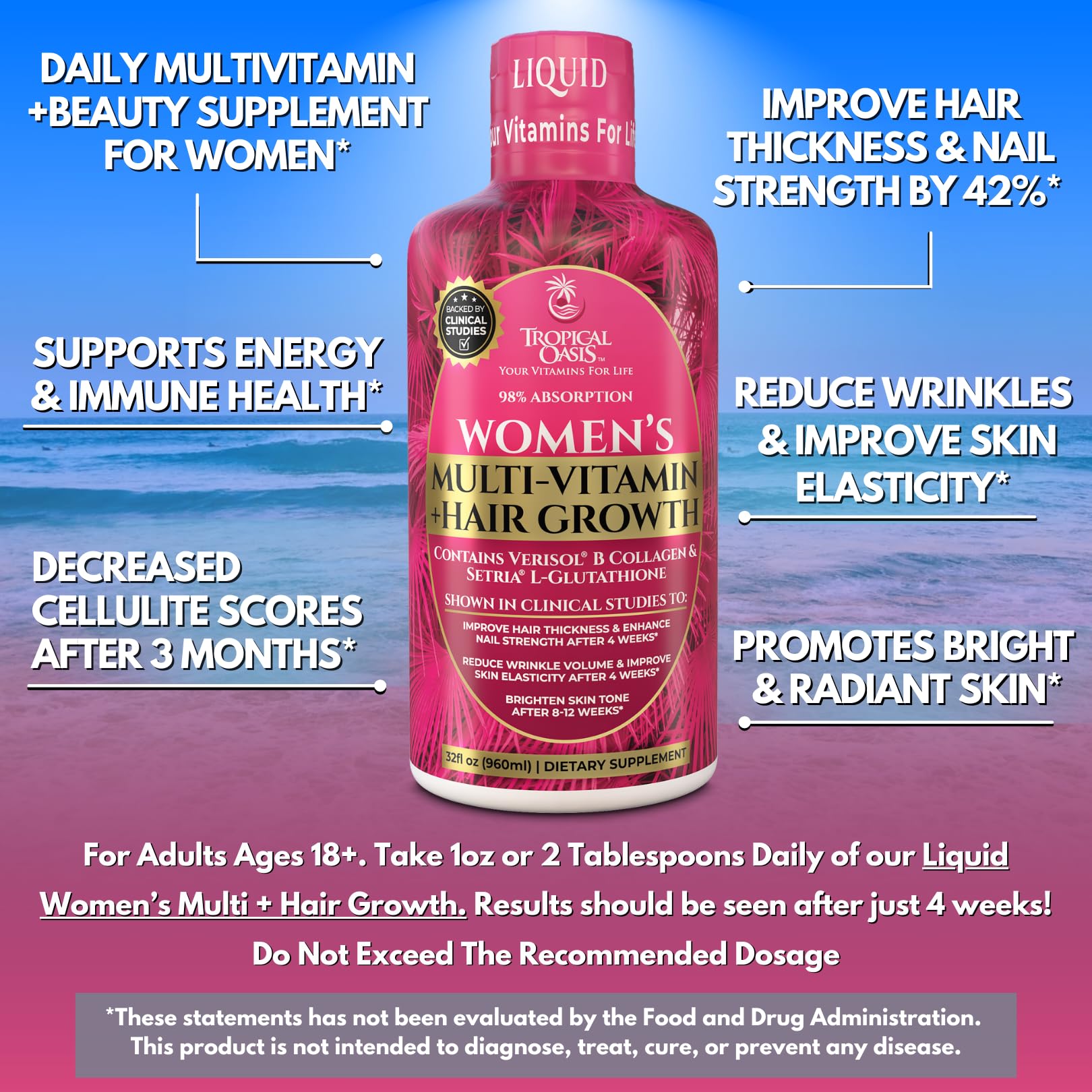 Tropical Oasis Liquid Multivitamin for Women 1139g packaging