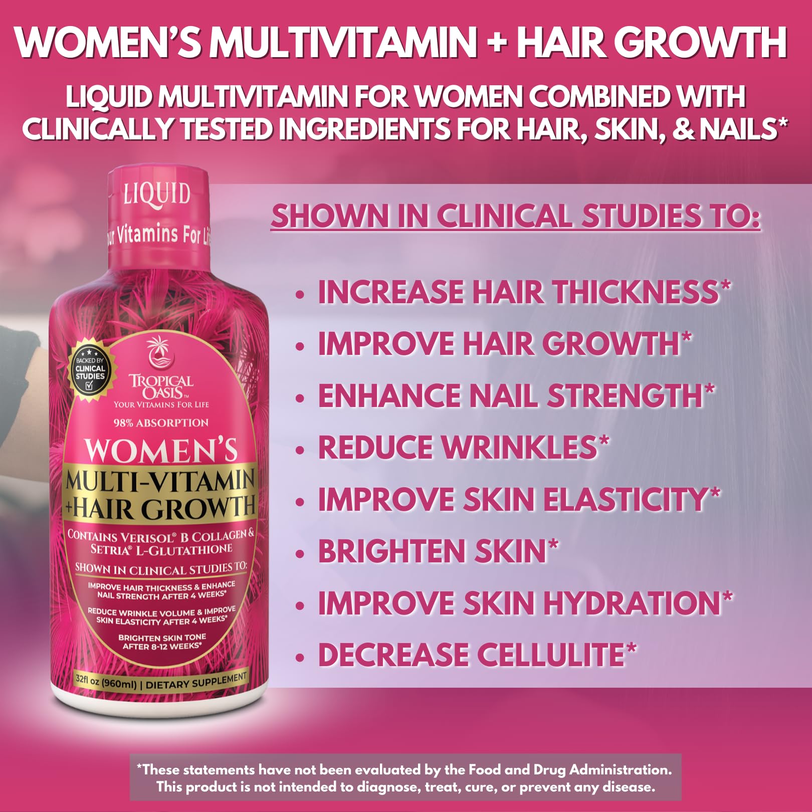 Tropical Oasis Liquid Multivitamin for Women 1139g serving suggestion