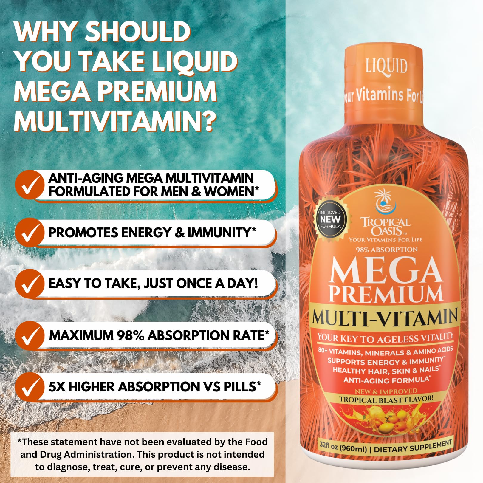 Tropical Oasis Mega Premium Multivitamin ingredients list