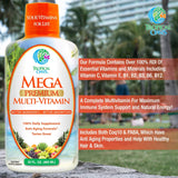 Tropical Oasis Mega Premium Multivitamin liquid in a lifestyle setting