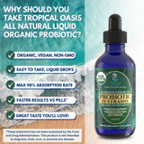 Tropical Oasis Organic Liquid Probiotic Drops back view