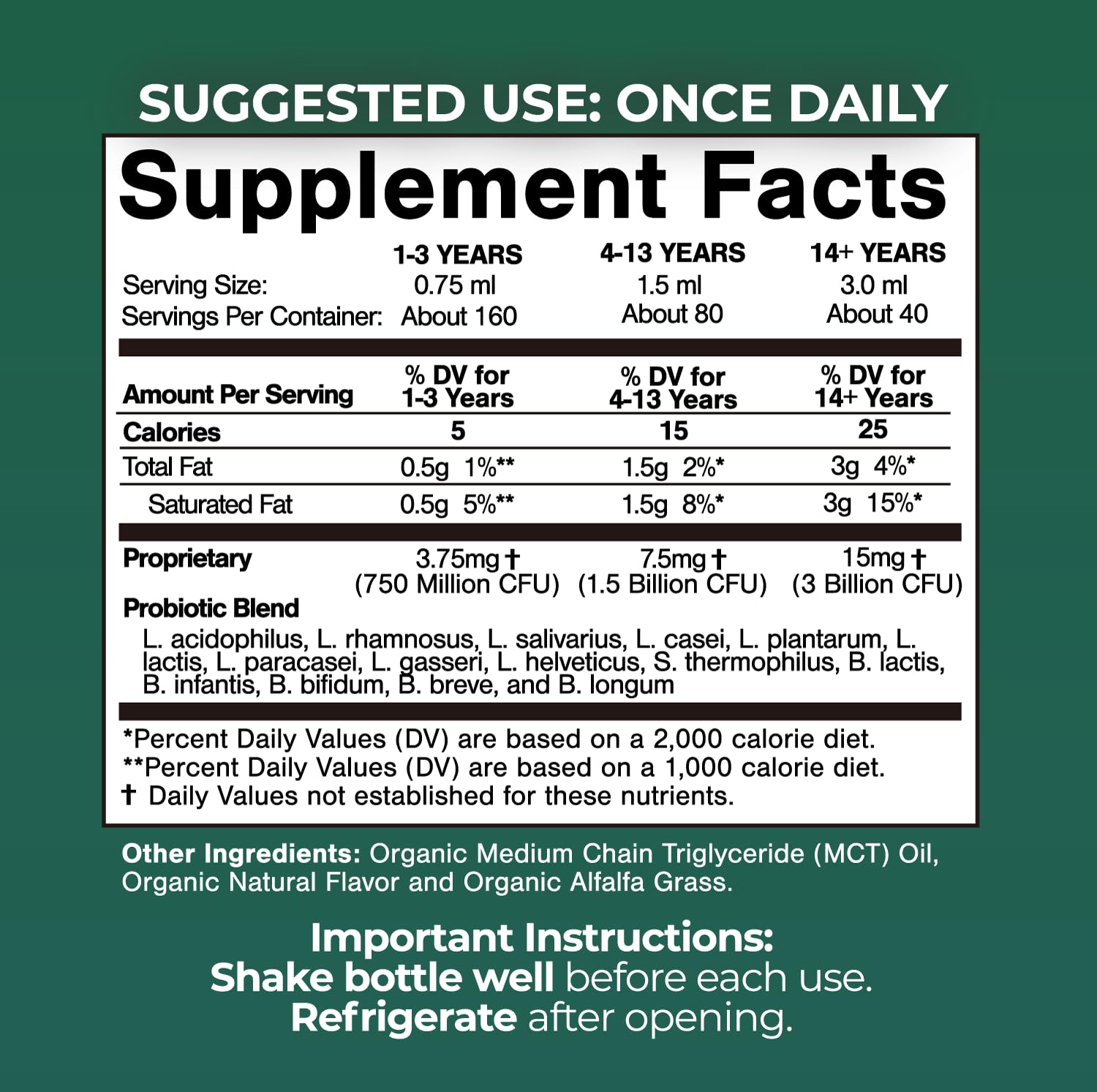 Tropical Oasis Organic Liquid Probiotic Drops dropper format