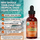 Tropical Oasis Organic Vitamin C Drops for Toddlers back label