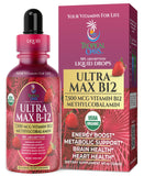 Tropical Oasis Ultra Max B12 Organic Drops front view with bottle and label