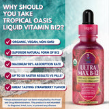 Tropical Oasis Ultra Max B12 Organic Drops in lifestyle setting