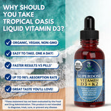 Tropical Oasis Vitamin D3 K2 Liquid Drops 8000 IU with measuring dropper