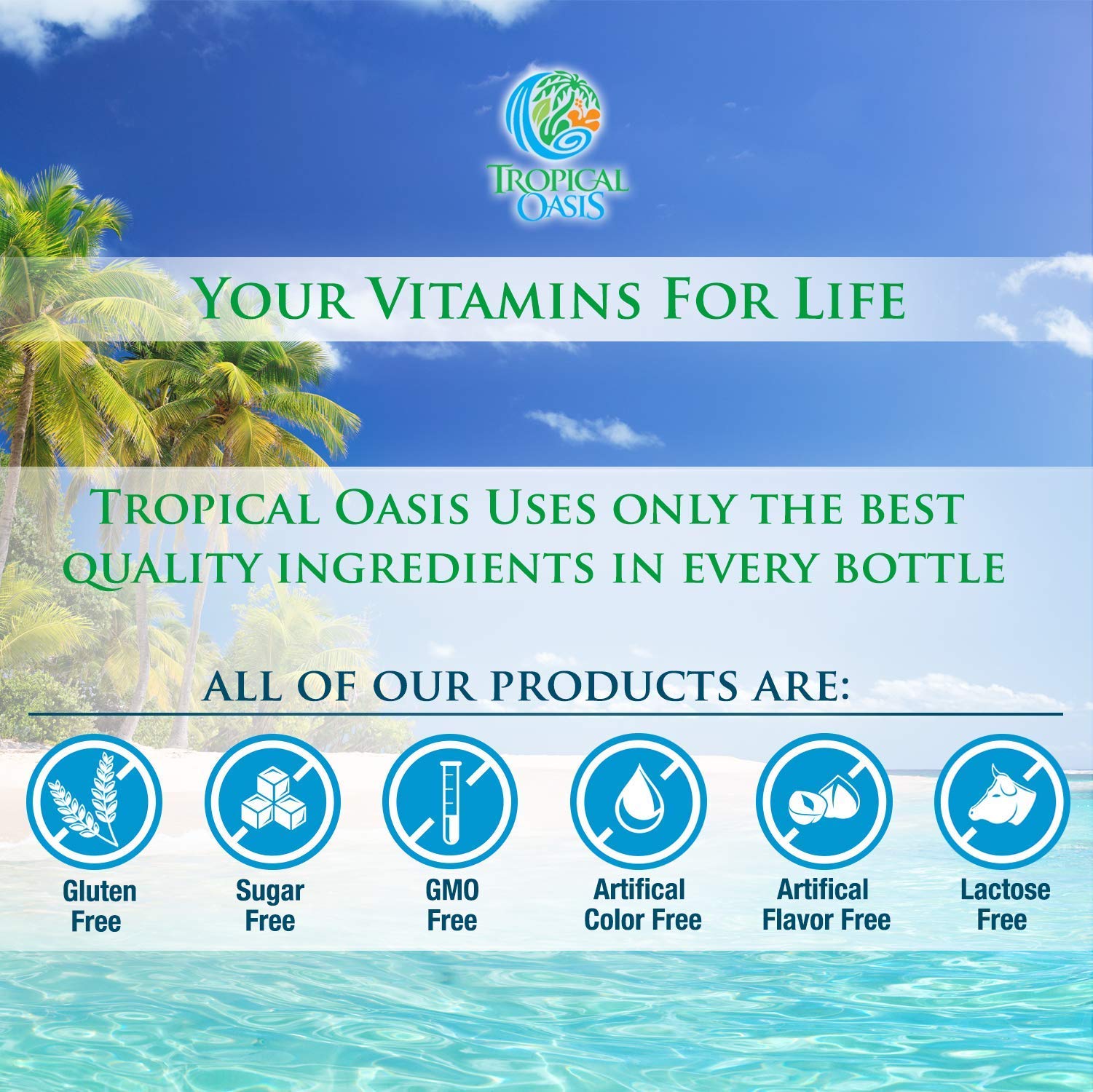 Tropical Oasis Women's Premium Liquid Multivitamin packaging